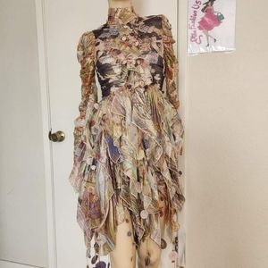 Zimmermann cosmic handkerchief mini short dress size 2p us, size OP zimmermann